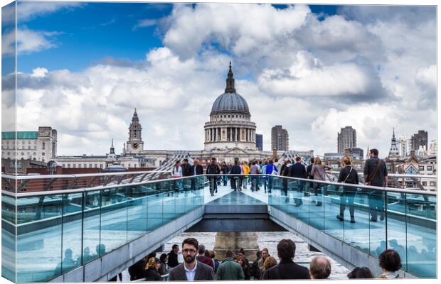 People on the Millennium Bridge Canvas Print by Jason Wells