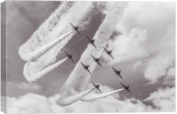Red Arrows flying the Typhoon formation Canvas Print by Jason Wells