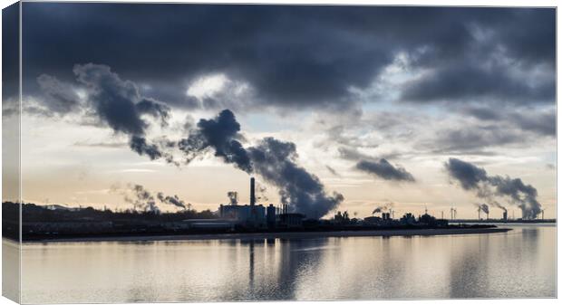 Manchester Ship Canal passes an industrial corner Canvas Print by Jason Wells