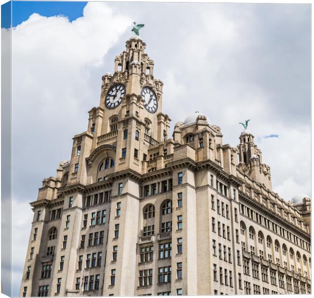 Royal Liver Building panorama Canvas Print by Jason Wells