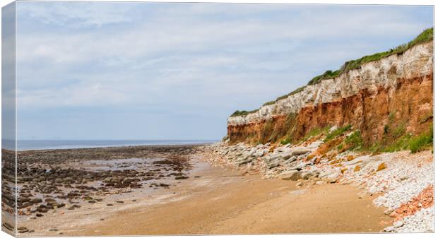 Distinctive striped cliffs at Old Hunstanton Canvas Print by Jason Wells