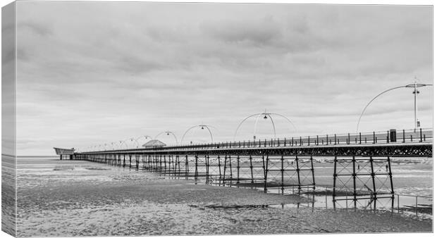 Southport Pier in black and white Canvas Print by Jason Wells