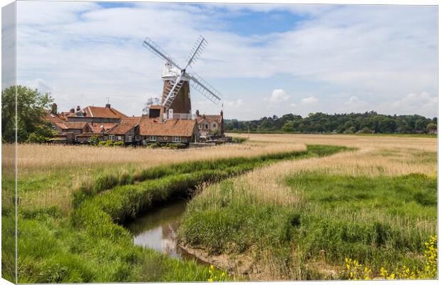 Channel leading to Cley Windmill Canvas Print by Jason Wells