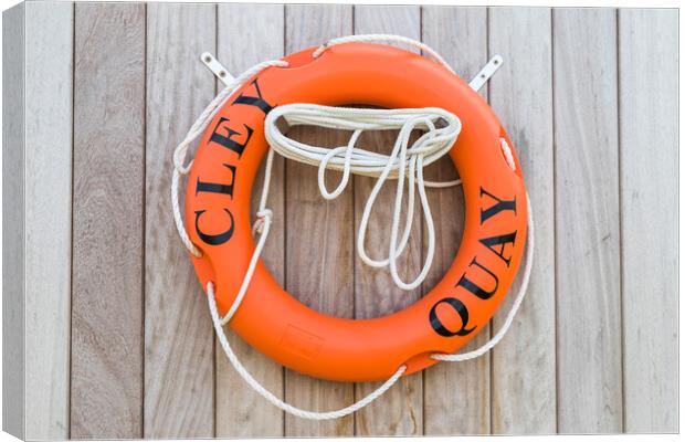 Life buoy at Cley Quay Canvas Print by Jason Wells