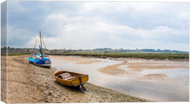 Blakeney panorama at low tide Canvas Print by Jason Wells