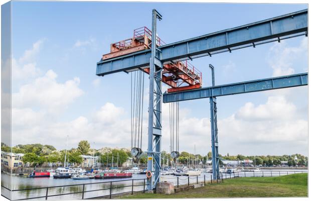 Boat crane at Preston Marina Canvas Print by Jason Wells