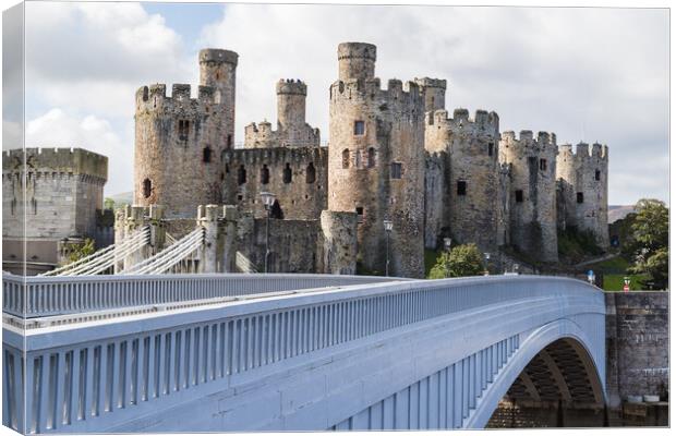 Conwy Castle over the bridge Canvas Print by Jason Wells
