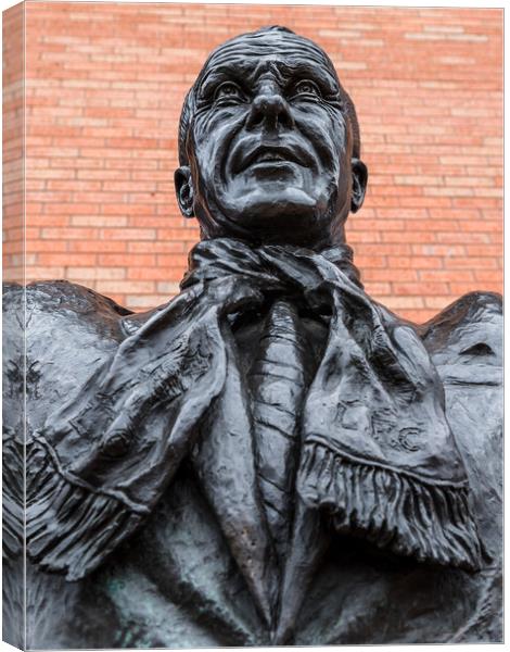 Close up of the Bill Shankly statue at Anfield stadium Canvas Print by Jason Wells