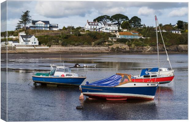 Trio of boats at Abersoch Canvas Print by Jason Wells