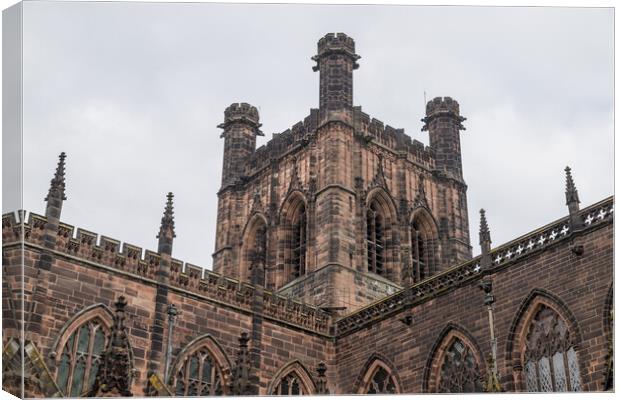 Looking up at Chester Cathedral Canvas Print by Jason Wells