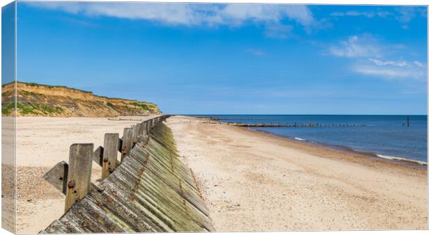 Happisburgh beach sea defences Canvas Print by Jason Wells