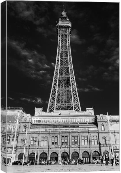 Blackpool Tower in black and white Canvas Print by Jason Wells