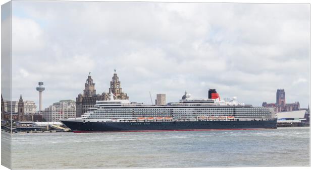 Queen Elizabeth on the Liverpool waterfront Canvas Print by Jason Wells