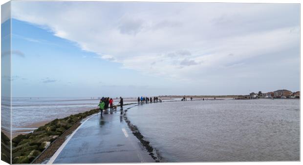 Families blowing out the cobwebs at West Kirby Canvas Print by Jason Wells