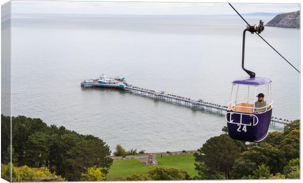 Cable car going up the Great Orme Canvas Print by Jason Wells