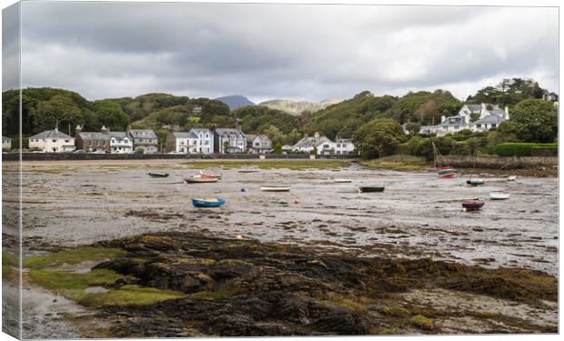 Low tide at Borth-y-Gest Canvas Print by Jason Wells