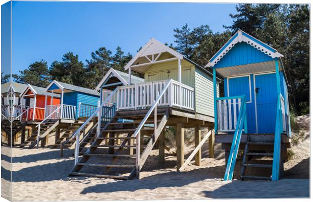 Colourful beach huts at Wells next the Sea Canvas Print by Jason Wells