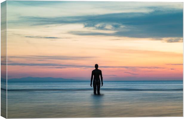 Tranquility at dusk on Crosby beach Canvas Print by Jason Wells