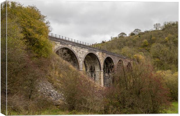 Looking up at the Monsal Head viaduct Canvas Print by Jason Wells