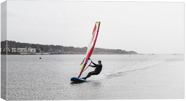 Surfing on the Marine Lake at West Kirby Canvas Print by Jason Wells
