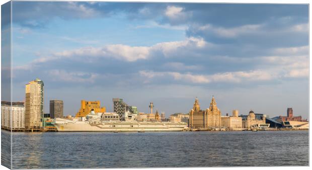 HMS Queen Elizabeth on the Liverpool waterfront Canvas Print by Jason Wells