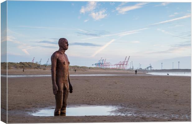 Iron Man backed by the Seaforth Docks Canvas Print by Jason Wells