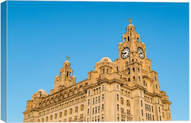 Royal Liver Building in golden light Canvas Print by Jason Wells