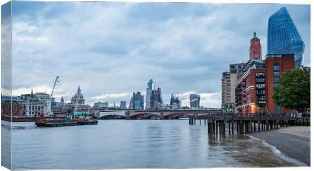 London waterfront at twilight Canvas Print by Jason Wells