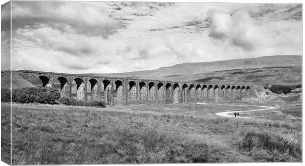 Ribblehead Viaduct in black and white Canvas Print by Jason Wells