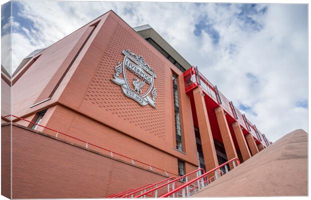 Looking up at the Main Stand at Anfield Canvas Print by Jason Wells
