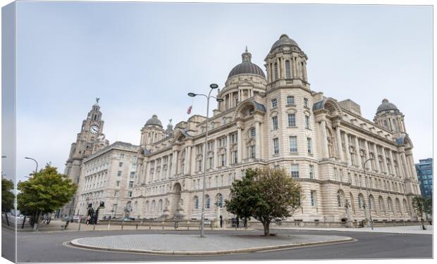 Three Graces in Liverpool Canvas Print by Jason Wells