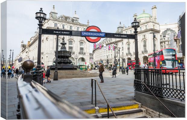 Piccadilly Circus tube entrance Canvas Print by Jason Wells