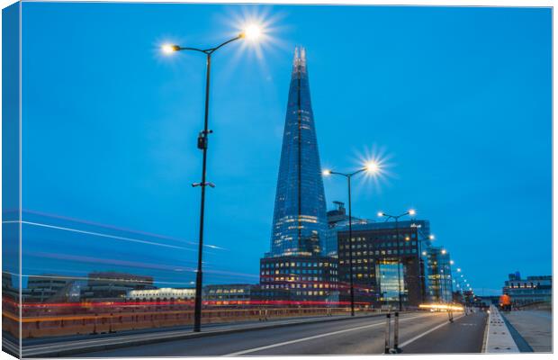 Traffic trails over London Bridge Canvas Print by Jason Wells