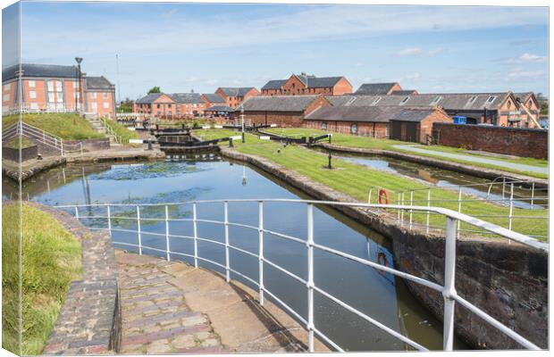 Looking down on Ellemere Port canal Canvas Print by Jason Wells