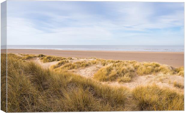 Ainsdale beach empty in winter Canvas Print by Jason Wells