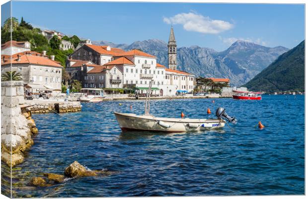 Perast in the Bay of Kotor Canvas Print by Jason Wells