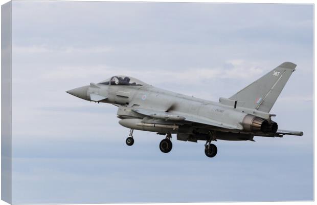 RAF Typhoon coming into land Canvas Print by Jason Wells