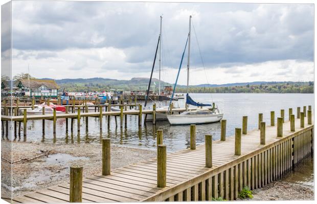 Jettys at Waterhead Canvas Print by Jason Wells