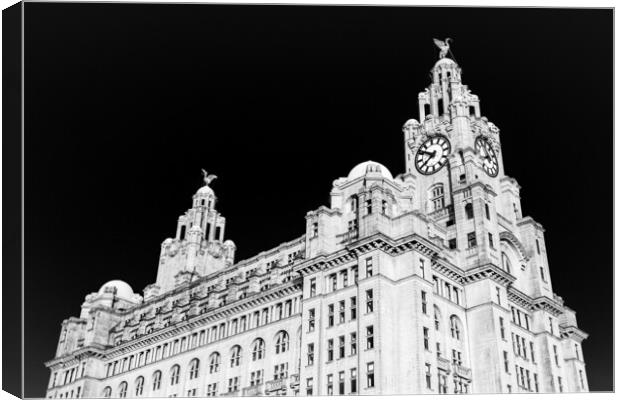 Royal Liver Building in monochrome Canvas Print by Jason Wells