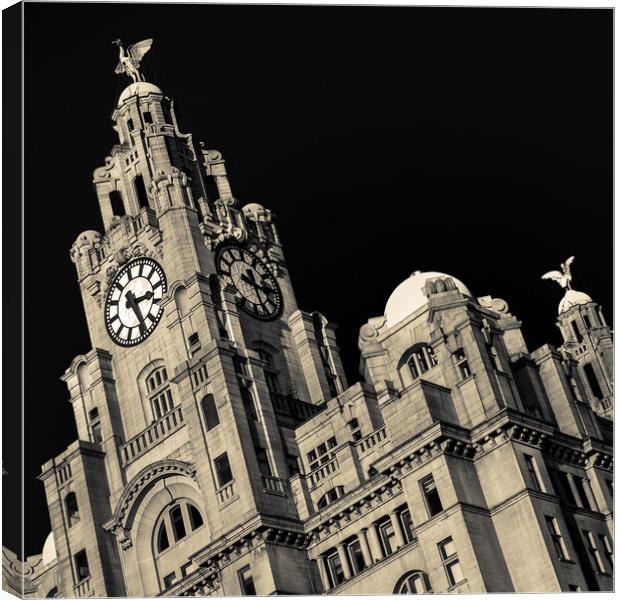 Square crop of the Royal Liver Building Canvas Print by Jason Wells