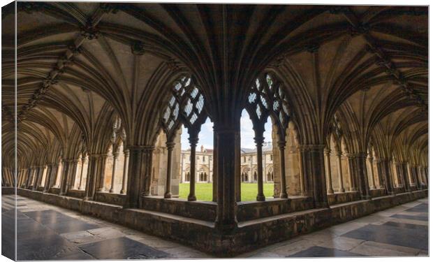 Cloisters in Norwich Cathedral Canvas Print by Jason Wells