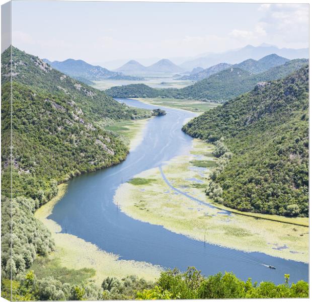 Green and blue view to Lake Skadar Canvas Print by Jason Wells
