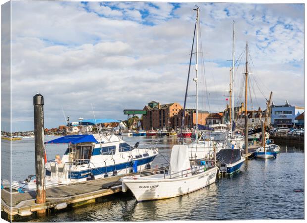 Boats in Wells next the Sea harbour Canvas Print by Jason Wells