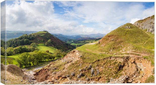 Rocks and slopes around Castell Dinas Bran Canvas Print by Jason Wells