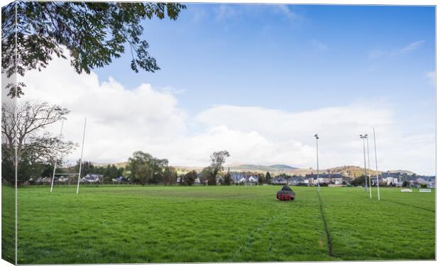 Rugby pitch at Bala Canvas Print by Jason Wells