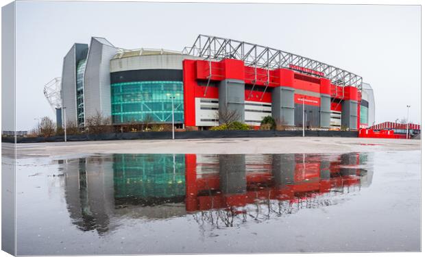 Reflections of Old Trafford Stadium Canvas Print by Jason Wells