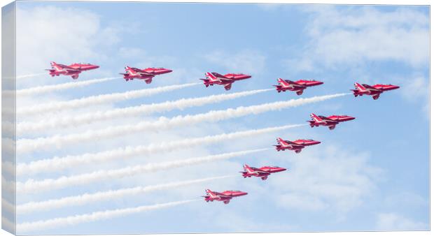Red Arrows overflying Southport Canvas Print by Jason Wells