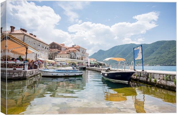 Boats in Perast Canvas Print by Jason Wells