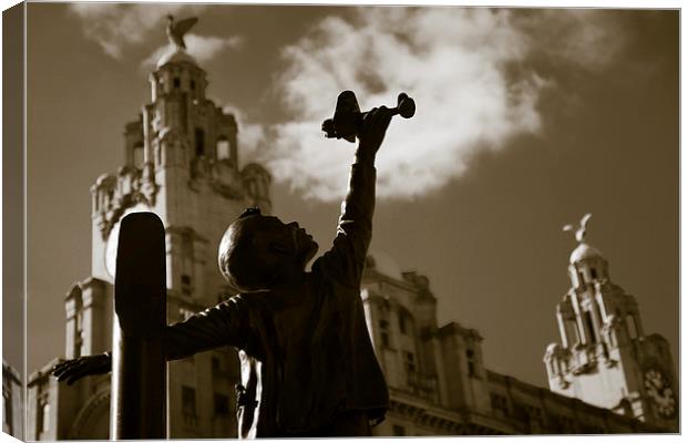 Blitz memorial in Liverpool Canvas Print by Jason Wells
