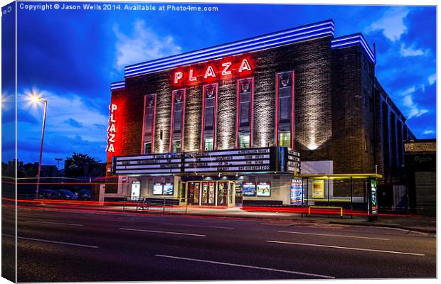  Plaza cinema in the blue hour Canvas Print by Jason Wells
